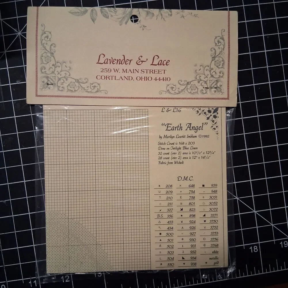 Lavender & Lace Earth Angel Cross Stitch Pattern LL16 Marilyn Leavitt-Imblum New